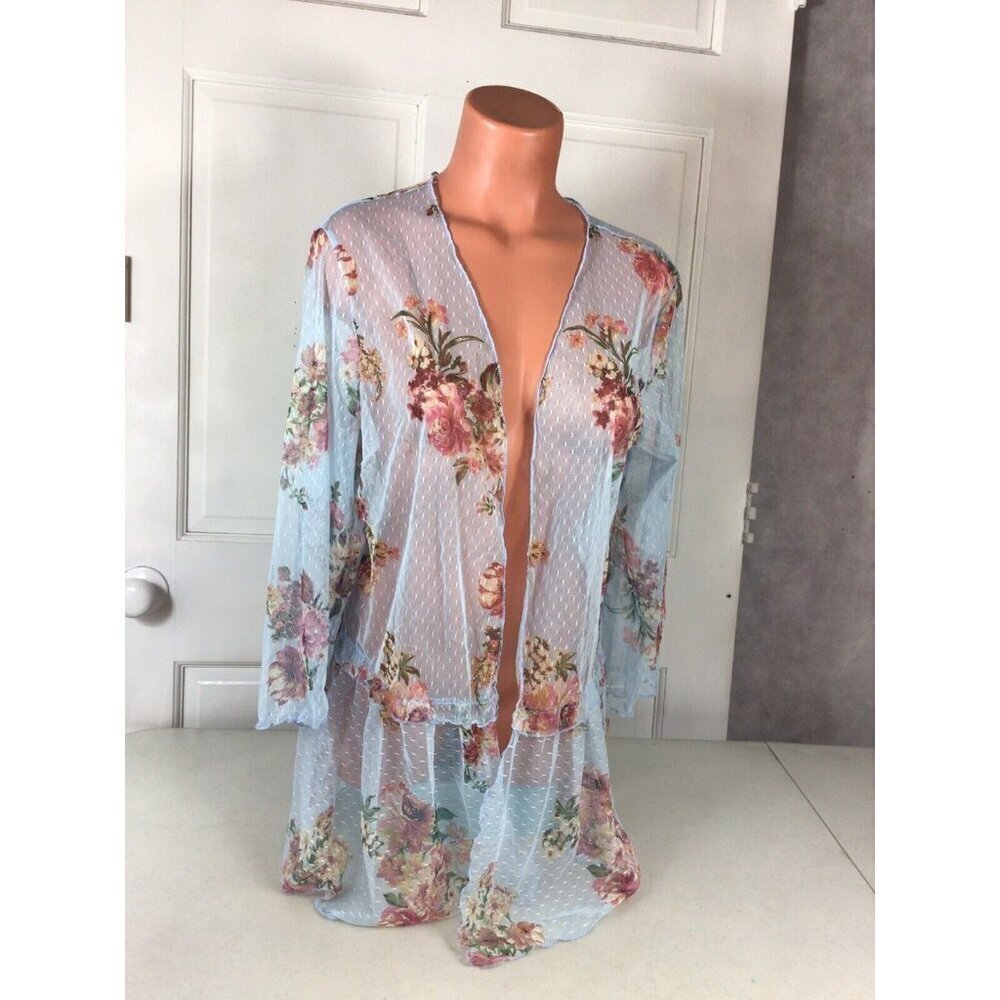 Wishful Park Sheer Floral Blouse Womens Large New